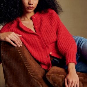 Sezane Emilie Red Cardigan